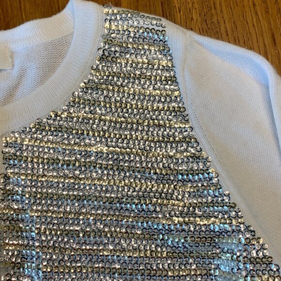 SEED HERITAGE Sparkly Sweater Cardigan Girls 2-3 2T Silver Gold Sequins Toddler - Picture 4 of 8